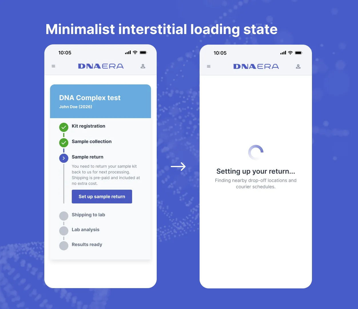 Minimalist interstitial loading state